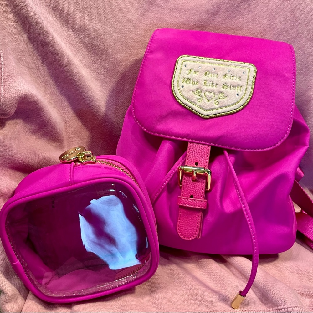 Stoney Clover Lane Fuchsia Mini Drawstring Backpa… - image 1